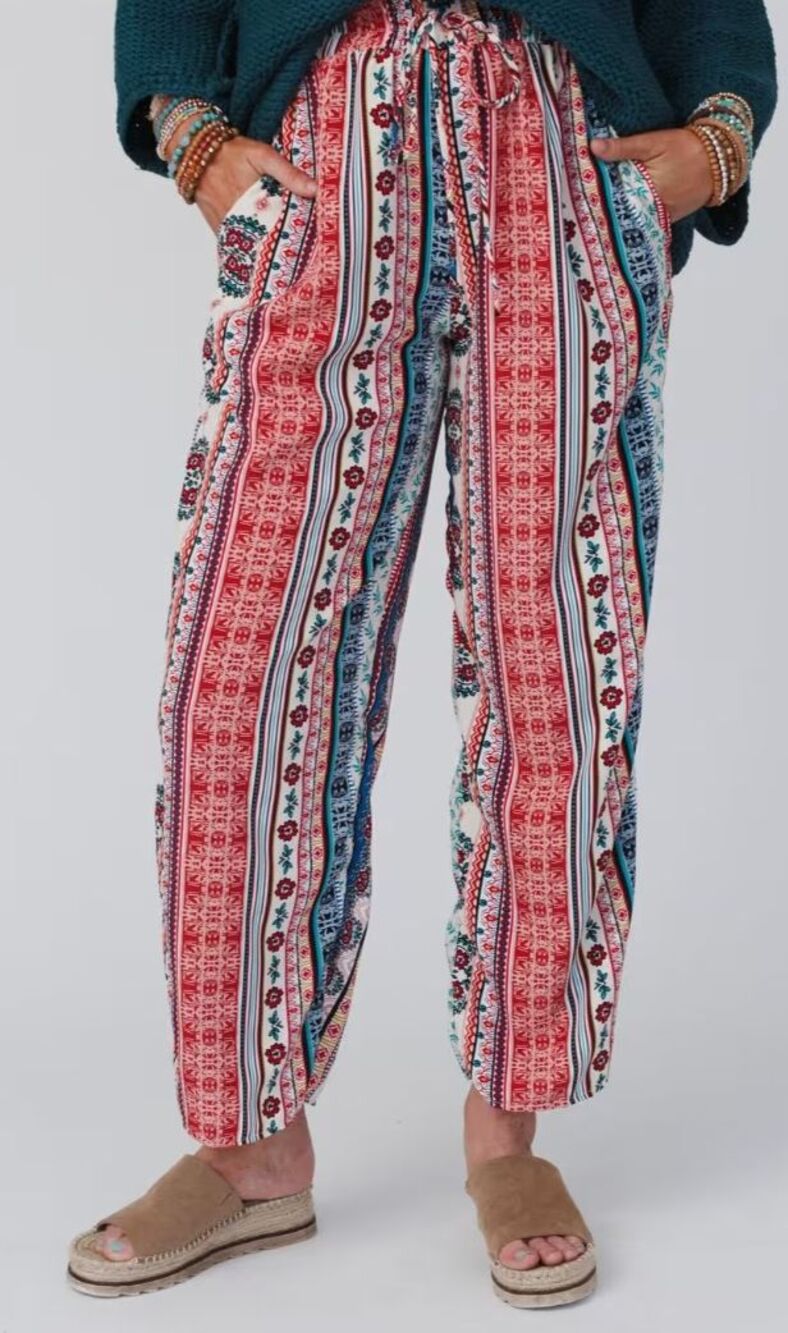 Three Bird Nest Womens Wide Leg Palazzo Pants Sz L Resort Leisure Boho Vacation